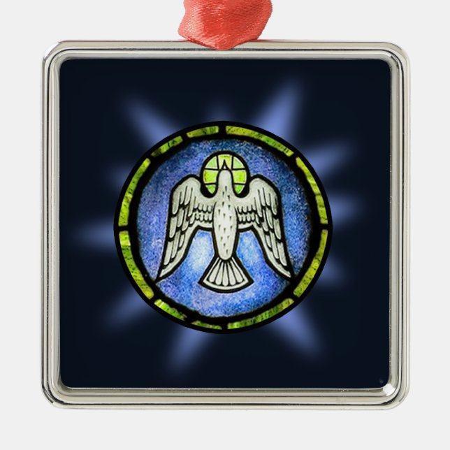 Ornement de colombe de paix en verre souillé (Devant)