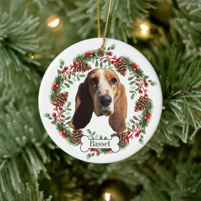 Ornement de compagnie personnalisé pour chien Bass (Arbre)