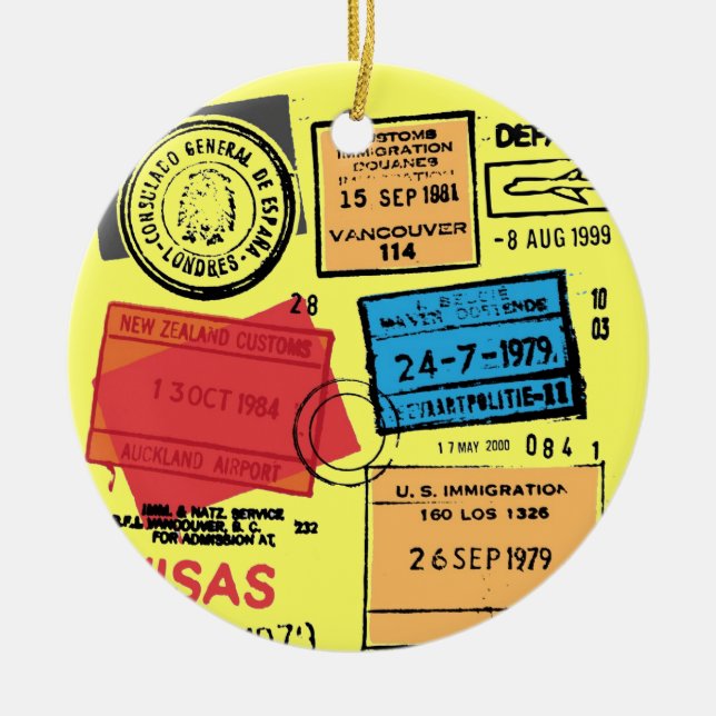 Ornement de conception des timbres de passeport (Devant)