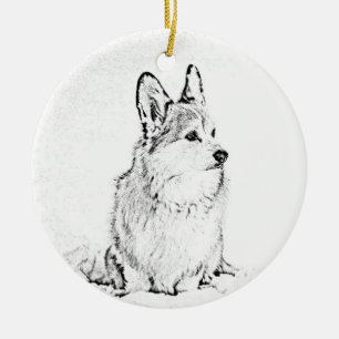 Ornement de Corgi Round