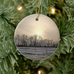 Ornement de coucher de soleil d'hiver