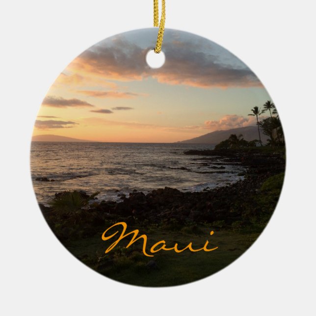 Ornement de coucher du soleil d'île de Maui (Devant)