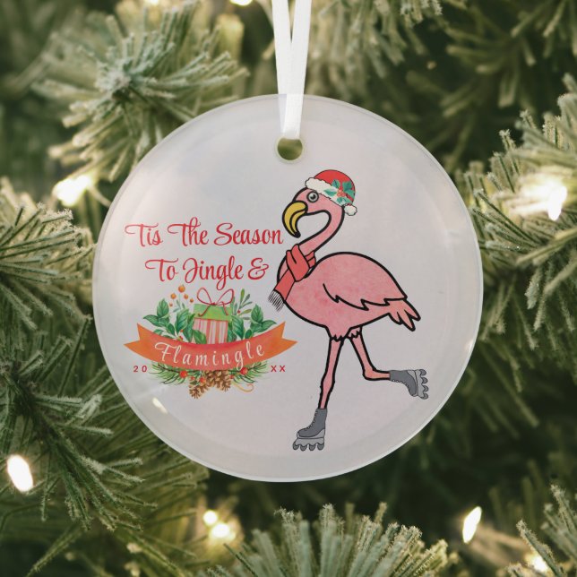 Ornement de couronne de Flamant rose - Noël tropic (Insitu)