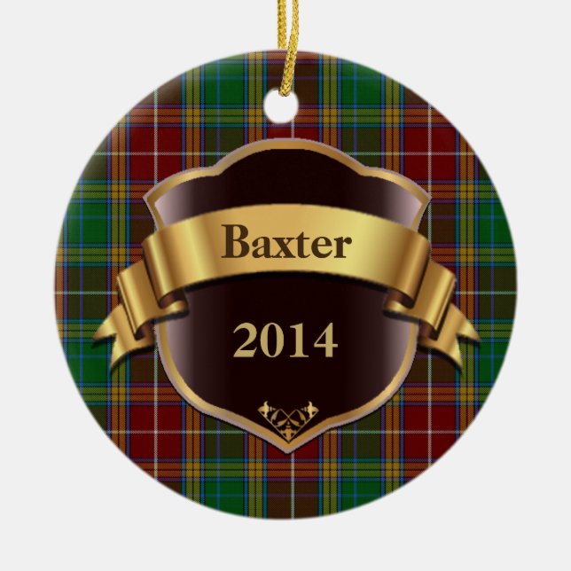 Ornement de coutume de plaid de tartan de Baxter (Devant)