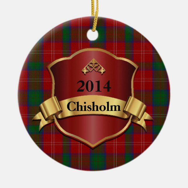 Ornement de coutume de plaid de tartan de Chisholm (Devant)