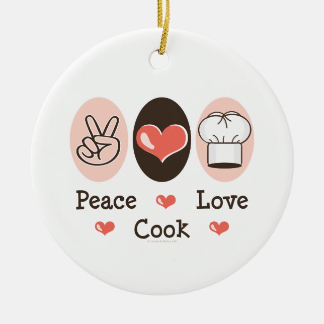 Ornement de cuisinier d'amour de paix (Devant)