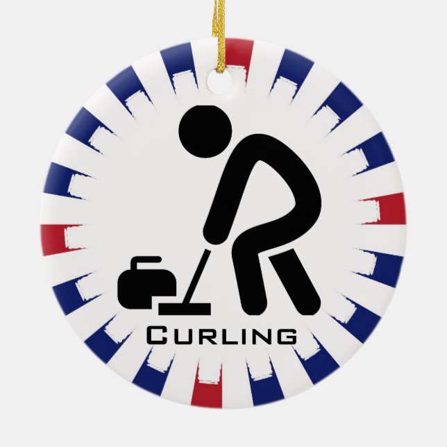 Ornement de curling personnalisé (Dos)