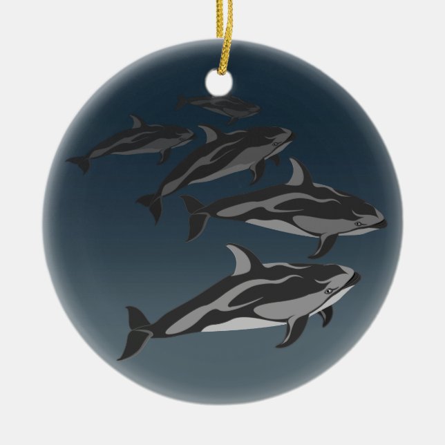 Ornement de dauphins personnalisées ornement d'art (Devant)