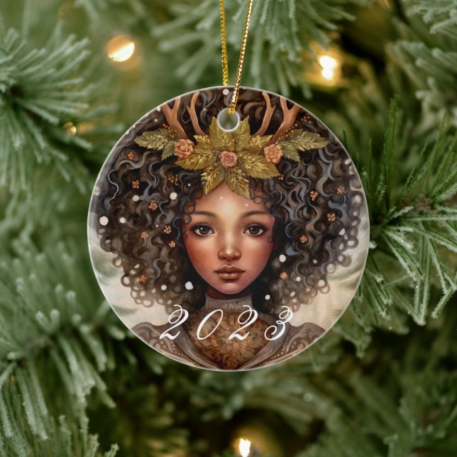 Ornement de déesse de Yule nordique avec année per (Arbre)