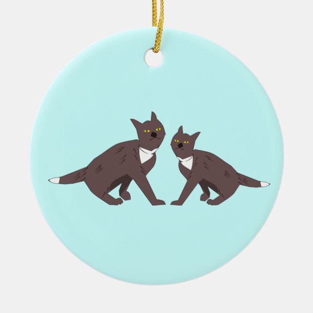 Ornement de deux chats (Devant)