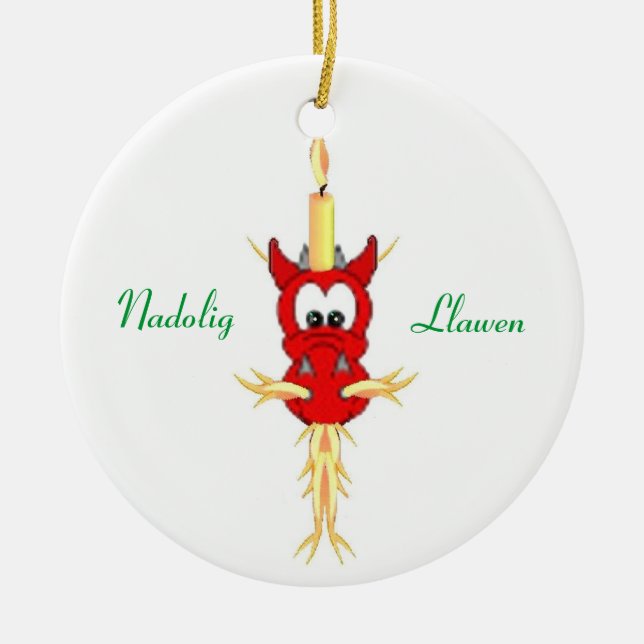 Ornement de dragon de Noël de Gallois (Devant)