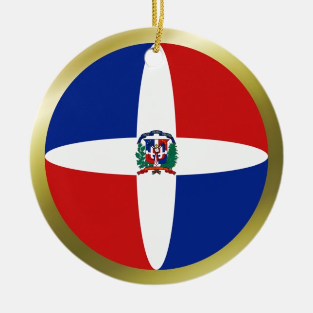 Ornement de drapeau de la République Dominicaine (Devant)