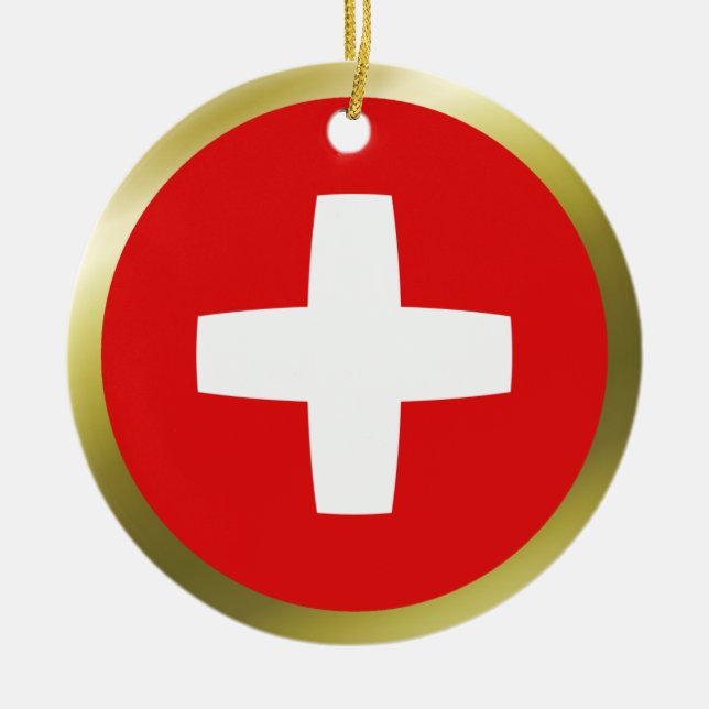 Ornement de drapeau de la Suisse (Devant)