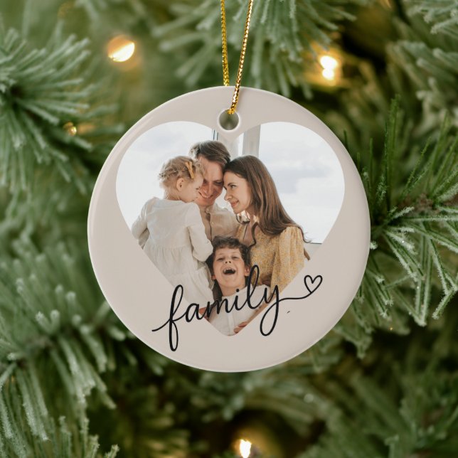 Ornement de famille de photos du coeur - Personnal (Arbre)