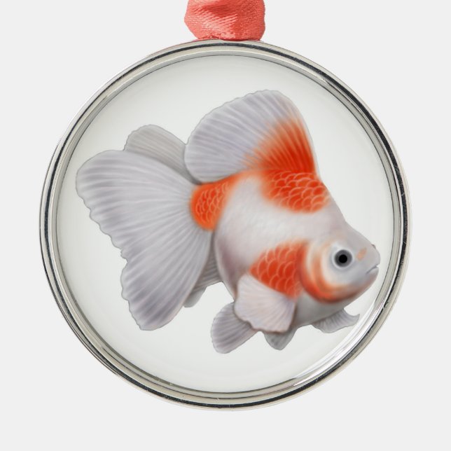Ornement de fantaisie de poisson rouge de rose des (Devant)