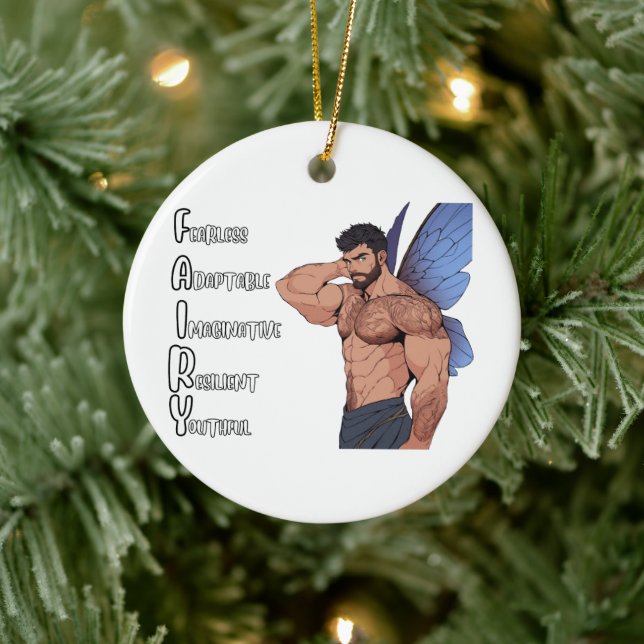 Ornement de fées masculines - FAIRY Acrostique (Arbre)