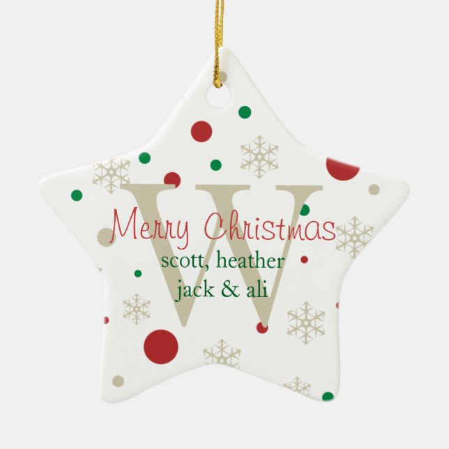 Ornement de fête de monogramme de Personlized (Devant)