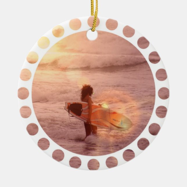 Ornement de fille de surfer (Devant)