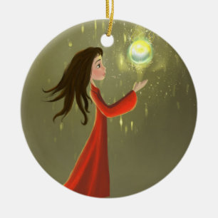 ornement de fille et de soleil