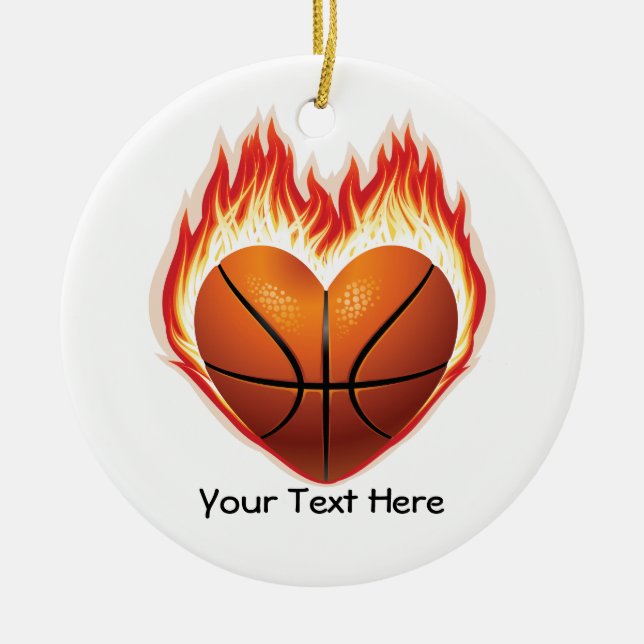 Ornement de flamme de basket-ball (personnalisé) (Devant)