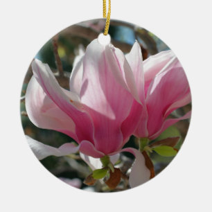 Ornement de fleurs de Magnolia rose de printemps