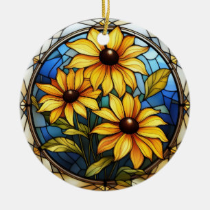 Ornement de fleurs d'Eyed Susan Maryland noir