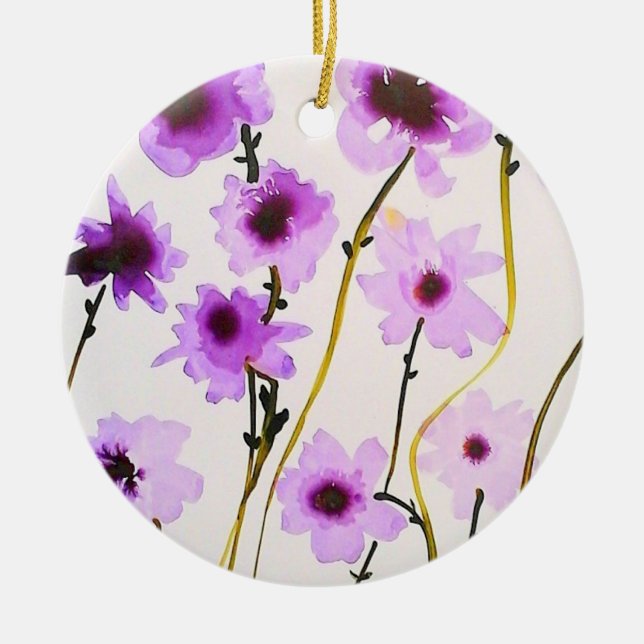 Ornement de fleurs violettes (Devant)
