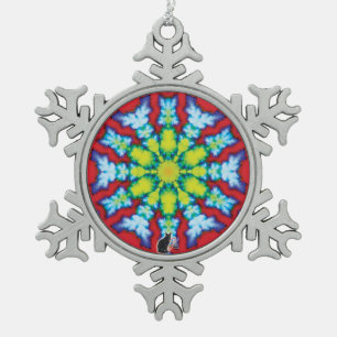 Ornement de flocage de flocon de neige Kaleidoscop