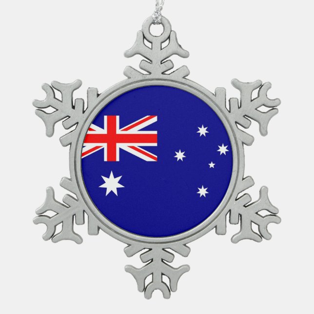 Ornement de flocon de neige avec drapeau australie (Devant)