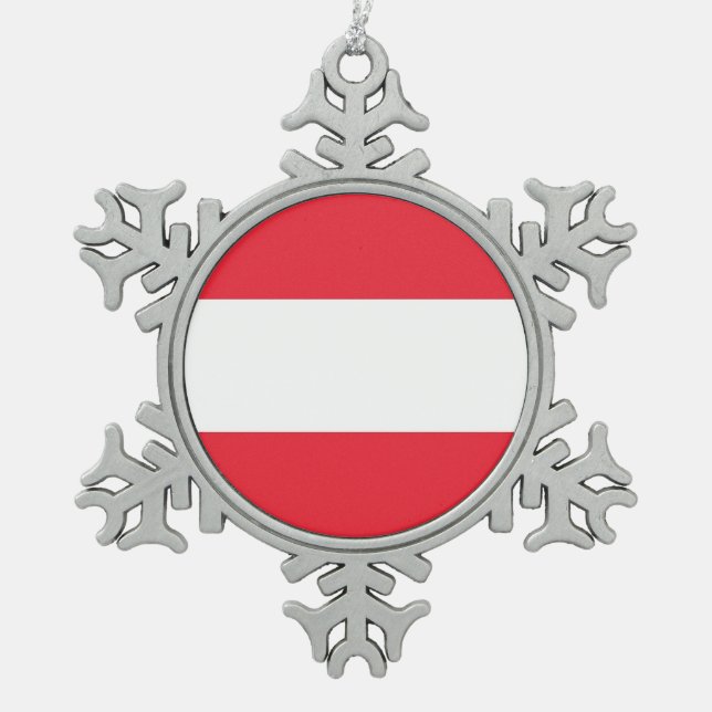 Ornement de flocon de neige avec drapeau d'Autrich (Devant)