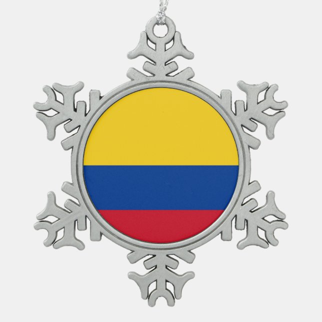 Ornement de flocon de neige avec drapeau de la Col (Devant)