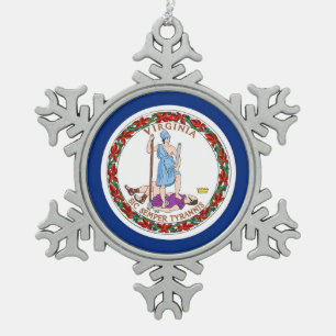 Ornement de flocon de neige avec drapeau de Virgin