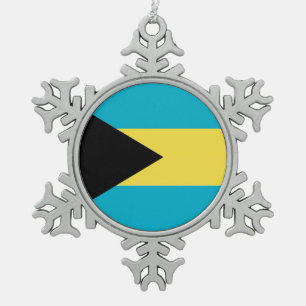 Ornement de flocon de neige avec drapeau des Baham