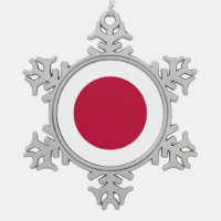 Ornement de flocon de neige avec drapeau du Japon