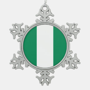 Ornement de flocon de neige avec drapeau du Nigeri