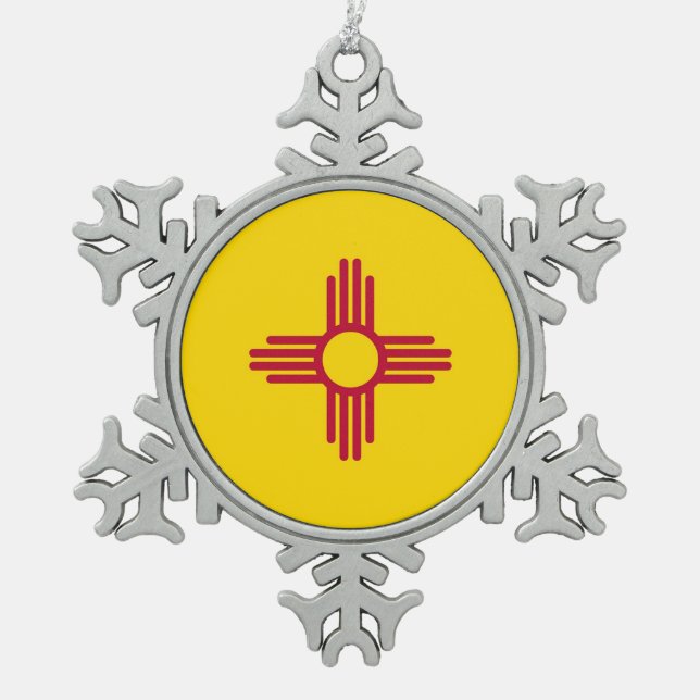 Ornement de flocon de neige avec drapeau du Nouvea (Devant)