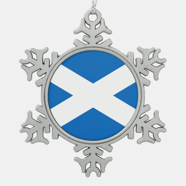 Ornement de flocon de neige avec drapeau écossais (Devant)