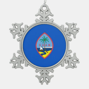 Ornement de flocon de neige avec drapeau Guam
