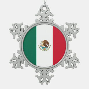 Ornement de flocon de neige avec drapeau mexicain