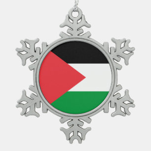 Ornement de flocon de neige avec drapeau palestini