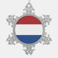 Ornement de flocon de neige avec drapeau Pays-Bas