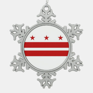 Ornement de flocon de neige avec drapeau Washingto