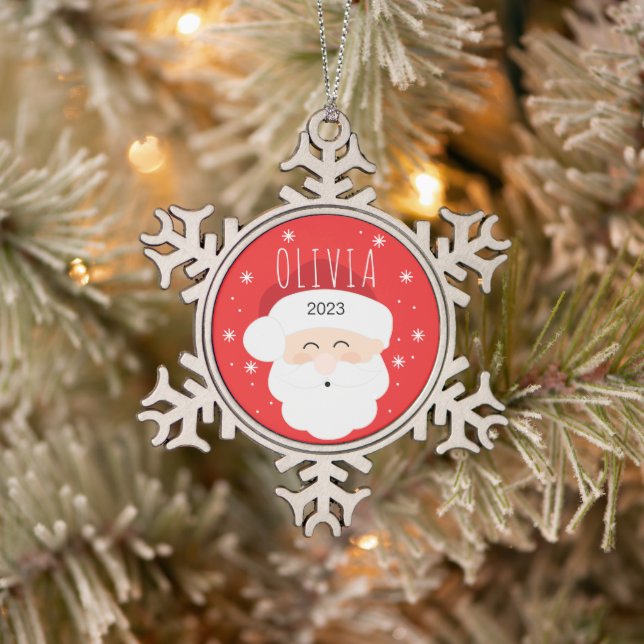 Ornement de flocon de neige circulaire père Noël (Arbre)