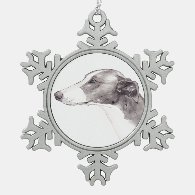 Ornement de flocon de neige d'art de chien de (Devant)