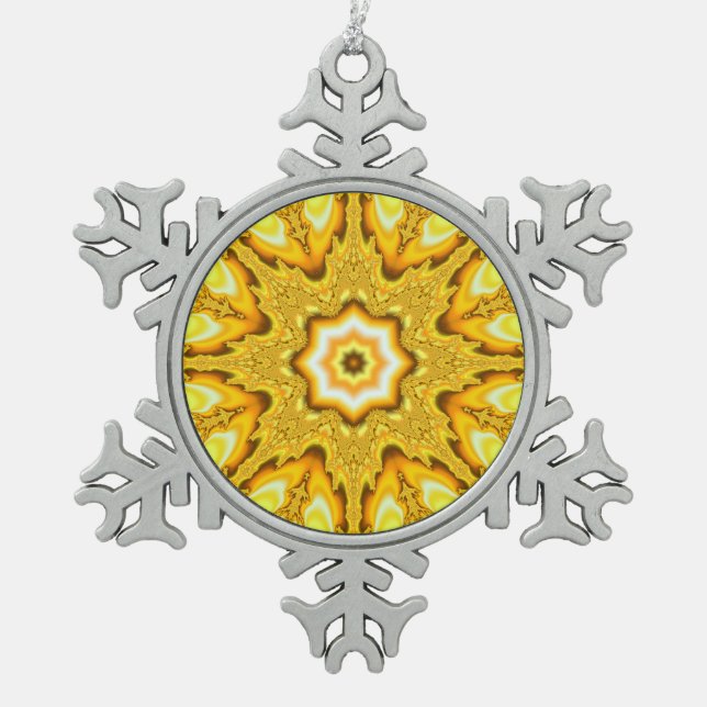 Ornement de flocon de neige de fractale d'étoile (Devant)