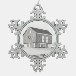 Ornement de flocon de neige de grange de Noël