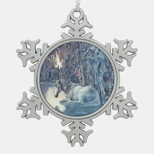 Ornement de flocon de neige de licorne (Devant)