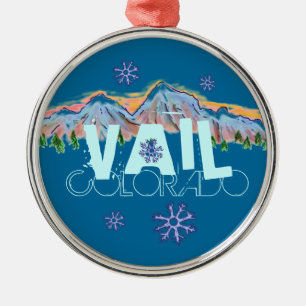 Ornement de flocon de neige de montagne de Vail le