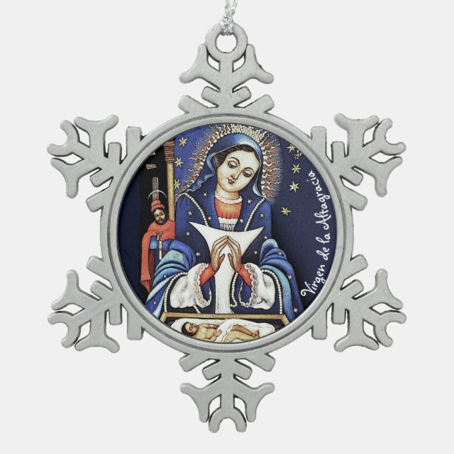 Ornement de flocon de neige de Virgen de la (Devant)