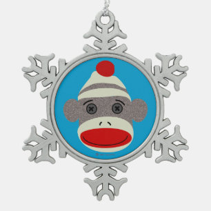 Ornement de flocon de neige de visage de singe de